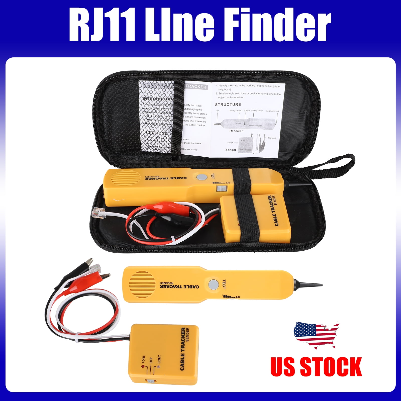 EEEkit Network RJ11 Line Finder Cable Tracker Tester Toner Electric