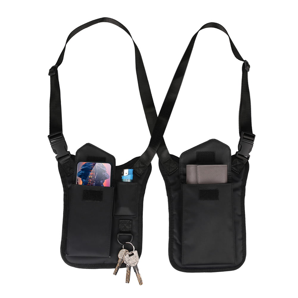 Nylon Anti-Theft Hidden Underarm Holster Style Shoulder Wallet Phone Bag Black