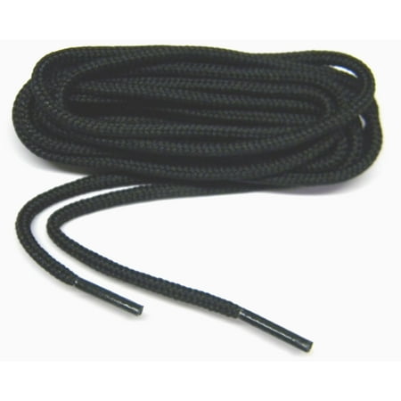Image of 2 Pair 54 Inch Coal Black Rugged Heavy Duty Round Boot Shoelaces