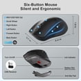 thumbnail image 4 of Combo de teclado y mouse inalámbricos Faadar ergonómico 2.4G de 6 botones, 4 of 8