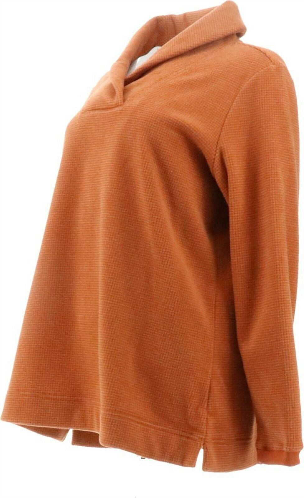 Slv Shawl Collar Top Copper Brown XS 