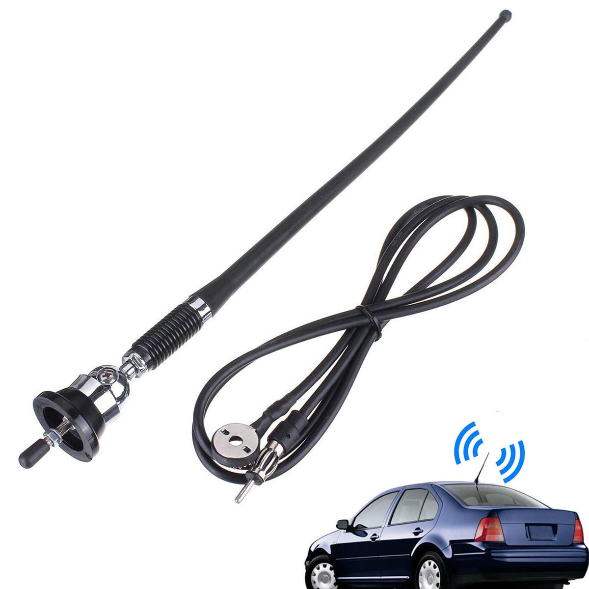 EEEKit 16&quot; Car FM AM Radio Antenna, Flexible Mast Radio FM