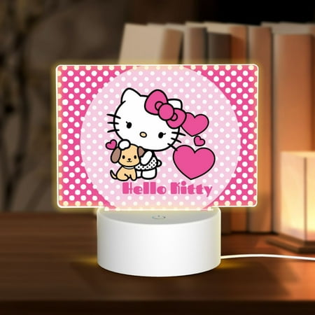 

Hello Kitty Rectangular Acrylic USB LED Night Light Cinnamoroll Home Decorations Bedroom Desk Lamp Neon Bedside Lamp