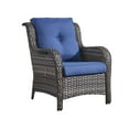 thumbnail image 4 of POCASSY Wicker Patio Lounge Chairs with Ottomans and Cushions, Set of 2, Gray Ratten & Blue Cushions, 4 of 6