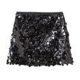 thumbnail image 3 of Women's Skirts Sequined Fashionable High Waisted Slim Fitting Butt Lifting Casual Short Skirt Sparkly Skirts Hem Bodycon Party Club Skirt Shorts Sequin Skirt Sparkle Stretchy Mini Party Glitter Skirts, 3 of 4