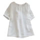 thumbnail image 1 of Gibobby Blusa Casual de Mujer Camisas sólidas Blusa de manga Tops casuales Primavera Algodón Mujer O-cuello Blusa larga para mujer(Blanco,G), 1 of 5