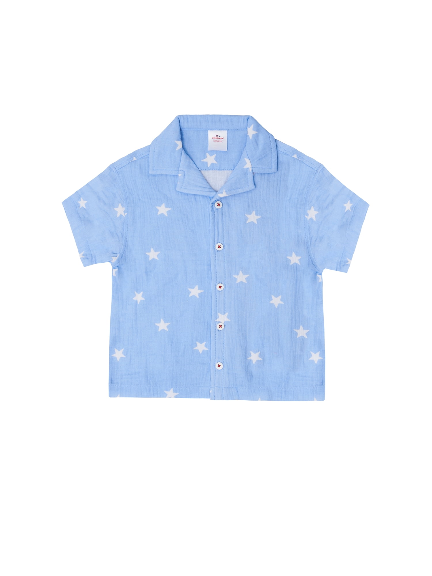 Way to Celebrate Baby and Toddler Boy Americana Shirt and Short Set, Sizes 0-3M-5T
