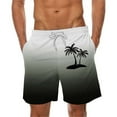 thumbnail image 2 of UVEASISHA Beach Shorts for Men Summer Casual Palm Tree Gradient Print Swim Shorts Big and Tall Drawstring Elastic Waist Board Shorts with Pockets Silver 4XL, 2 of 5