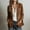 Brown, variant on Women's Retro Faux Suede Leather Blazer Jacket Notched Collar Work Dressy Business Casual Coat