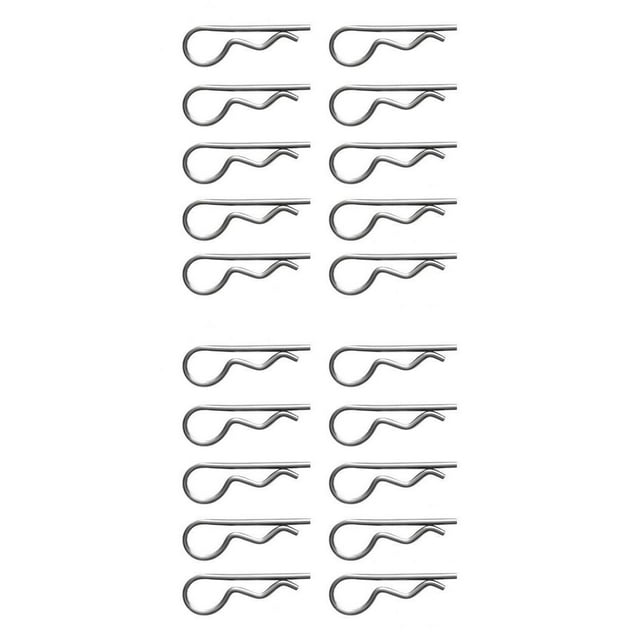 20 Pines de Retención de Clips en R para Pastillas de , Pinzas de Tractor, Pasador de Enganche Marino, 22 Mm / 42 Mm, 10 Piezas para Cada Tamaño shamjiam Pasadores de clip de acero inoxidable R