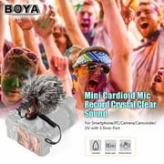 BOYA BY-MM1 Mini Cardioid Microphone Metal Electret Condensor Video Mic 3.5mm Plug for Smartphone Tablet PC DSLR Camera