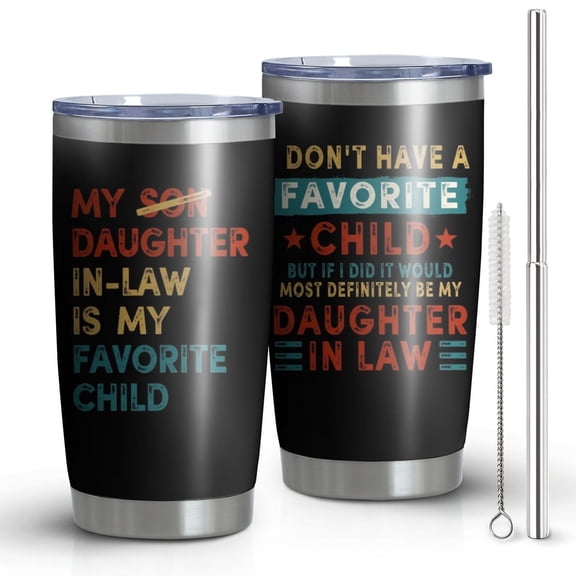 Gifts for Father/Mother In Law From Daughter In Law, Funny Father''s Day gifts Christmas Gift for Father/Mother In Law, 20 oz Dad/Mom Tumbler with lid and straw