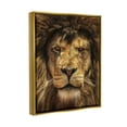 thumbnail image 3 of Stupell Industries Close Up Lion Portrait Photograph Metallic Gold Floating Framed Canvas Print Wall Art, Design by Carrie Ann Grippo-Pike, 3 of 8