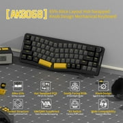 ATTACK SHARK AKS068 Alice Layout Wired Mechanical Keyboard, Gasket Mount 68 Keys Ergonomic 60% Gaming Keyboard USB-C, VIA-Programmable, Hot-Swappable Tactile Switch, RGB Backlit, Knob, NKRO, PC/MAC