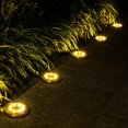 thumbnail image 5 of Luces solares de suelo, 8 luces LED de disco con energía solar, impermeables al aire libre para jardín, patio, terraza, pasarela (8, blanco cálido), 5 of 5