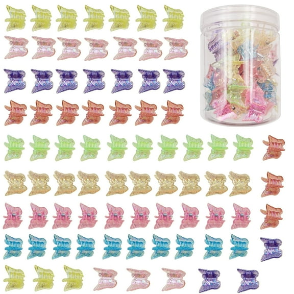 80 Pcs Glitter Butterfly Hair Clips Set - 8 Colors, Mini Sparkly Butterfly Clips for Girls & Women | Y2K Cute Hair Accessories for Daily Styling & Party Favors