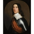 thumbnail image 2 of Gerard van Honthorst 15x18 Black Ornate Wood Framed Double Matted Museum Art Print Titled - A Portrait of a Gentleman,&nbsp;Half-Length, Believed to Be Sir Thomas Ogle, Wearing a Suit of Arm, 2 of 5