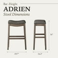 thumbnail image 5 of Maven Lane Adrien Saddle Barstool, Reclaimed Oak w/ Ronan Stone Vegan Leather, 5 of 6