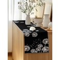 thumbnail image 5 of Table Runner 48 Inches Long for Kitchen Dining, White Dandelion Dresser Scarf Farmhouse, Dining Table Decorations for Wedding/Parties, Spring Flowers Botanical Vintage Black 13 x 48 In, 5 of 8