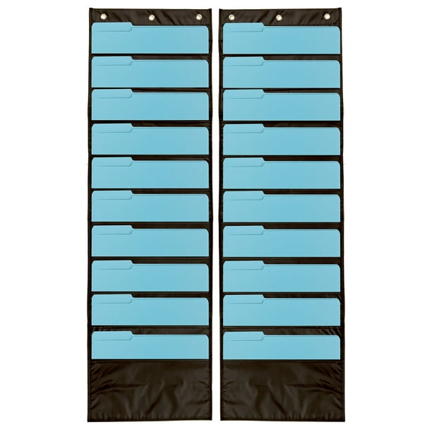 2Pack Premium Wall Storage Pocket Charts/Hanging Folder Organizers