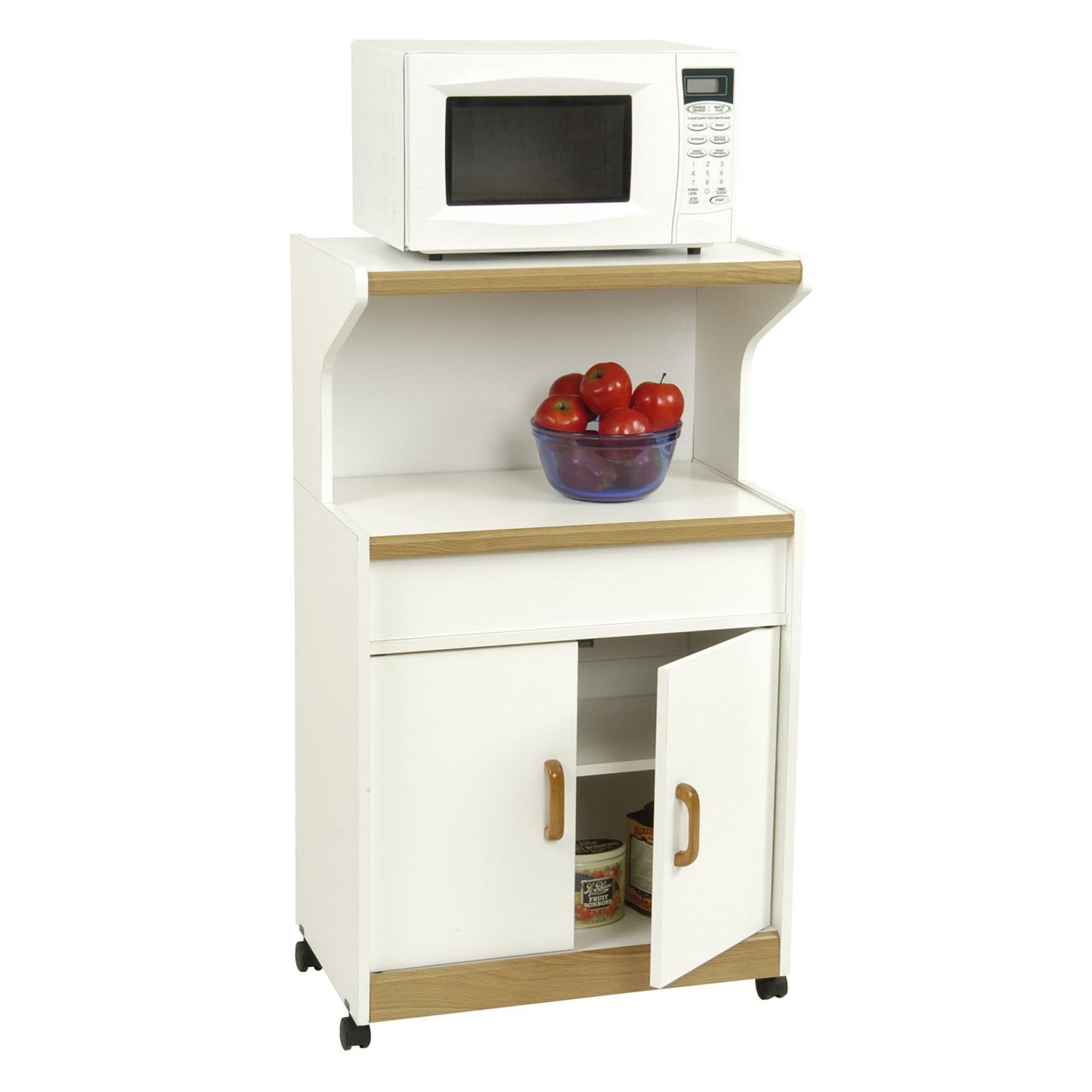 Ameriwood Microwave Cabinet With Shelves White Walmart Com