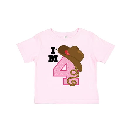 

Inktastic 4th Birthday Cowgirl 4 Year Old Gift Toddler Toddler Girl T-Shirt