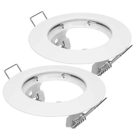 Homoyoyo White Iron Recessed Trim Cover for Halogen Lights, 2 Pieces, and Easy to Install
