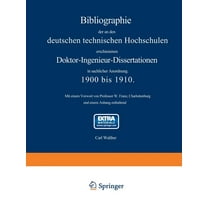 Bibliographie Der an Den Deutschen Technischen Hochschulen Erschienenen Doktor-Ingenieur-Dissertationen in Sachlicher An, (Paperback)