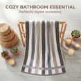 thumbnail image 5 of Unique Bargains Absorbent Stripe Ultra Soft Cotton Bath Towel Grey 55" x 28", 5 of 8