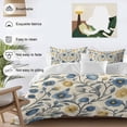 thumbnail image 4 of Vintage Blue Yellow Bedding 3 Piece Duvet Cover Set Queen Size, Spring Enchanted Garden Florals Soft Microfiber Comforter Cover with Zipper Closure & Pillowcases, Wrinkle & FadeResistant Quilt Cover, 4 of 9
