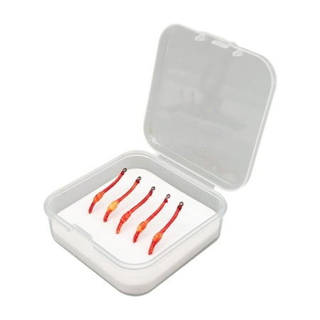 Wswqop 5 Pieces Worm Fly Fishing Lures Practical Outdoor Fake Bloodworm Grub Soft Lures