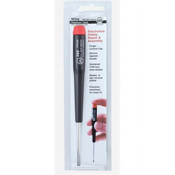 Wiha Tools 96008 Precision Slotted Screwdriver - 0.8 x 40 mm.