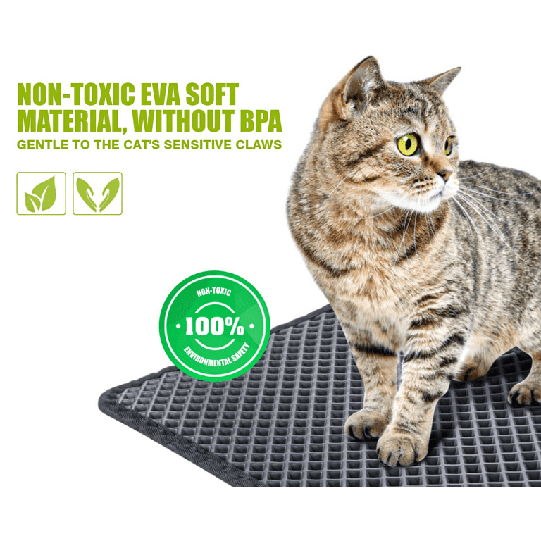 Pecute Cat Litter Mat, 24L x 17W Waterproof NonSlip Large Hole 2