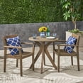 thumbnail image 2 of GDF Studio Brigitte Outdoor Acacia Wood 3 Piece Bistro Set, Gray, 2 of 13