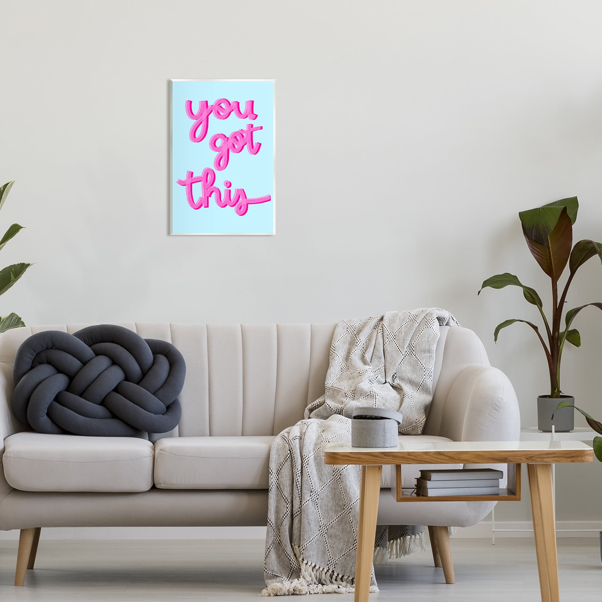 Stupell Industries You Got This Pink & Blue Phrase Inspirational Painting Unframed Art Print Wall Art