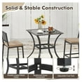 thumbnail image 6 of 37” Height Bistro Table with Umbrella Hole, Tempered Glass Top & Wicker Covered Edge, Counter Height Square Outdoor Bar Table for Garden, Patio, Poolside & Deck, 6 of 7