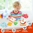thumbnail image 7 of Montessori Wooden Stacking Toys Fine Motor Skills Wooden Play Food Sandwich Toys with Order Cards Preschool Educational Toys to Develop Fine Motor Skills for 3 4 5 Year Old (Sandwich), 7 of 7