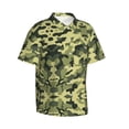 thumbnail image 2 of Green Camouflage Hawaiian Shirts For Men, Summer Short-Sleeve Relaxed-Fit Button-Down Shirts Xx-Large, 2 of 9