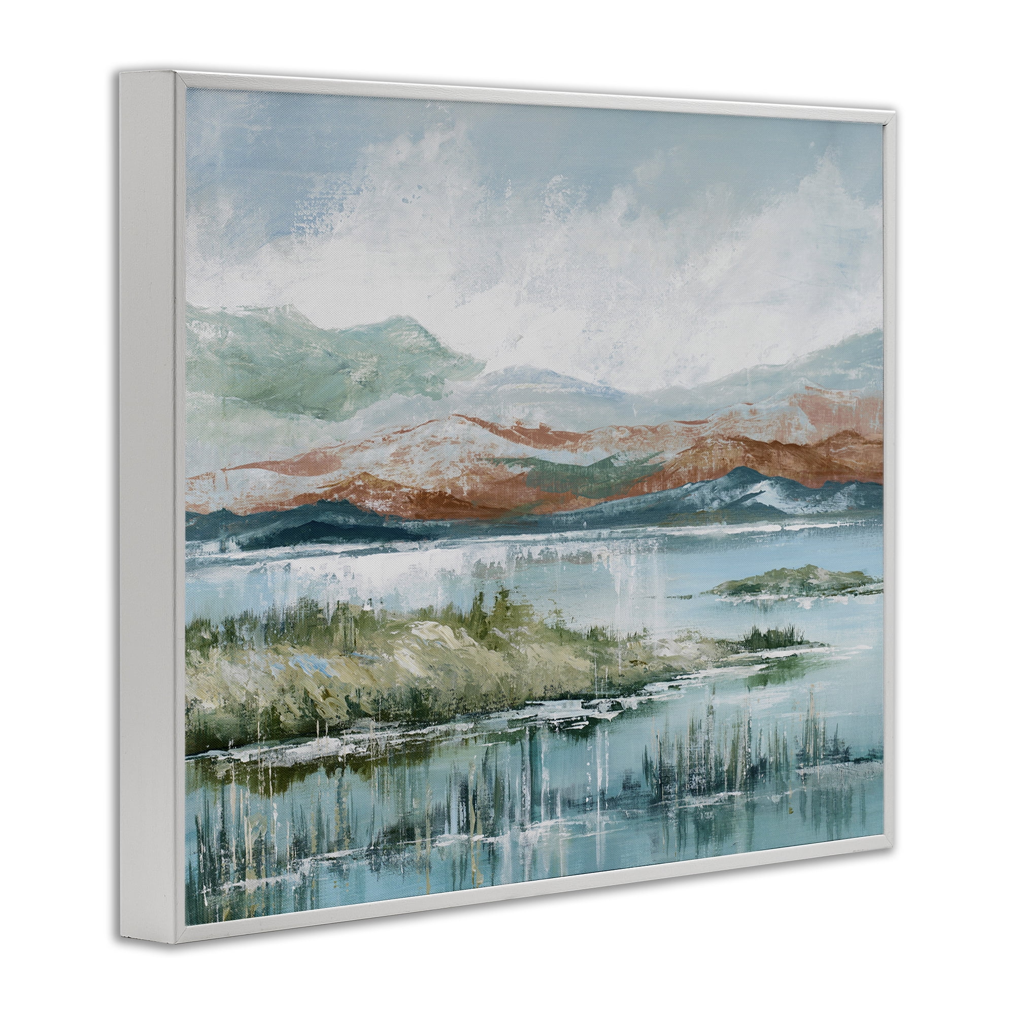 Stupell Industries Western Rustic Landscape Landscape Painting White Framed Art Print Wall Art, 30 x 24