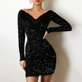thumbnail image 3 of KaLI_store Formal Dresses for Women Wedding Guest Women Ruffle Sleeve Formal Dresses Evening Party Midi Dress Wedding Guest Midi Bodycon Fishtail Dresses Black,M, 3 of 5