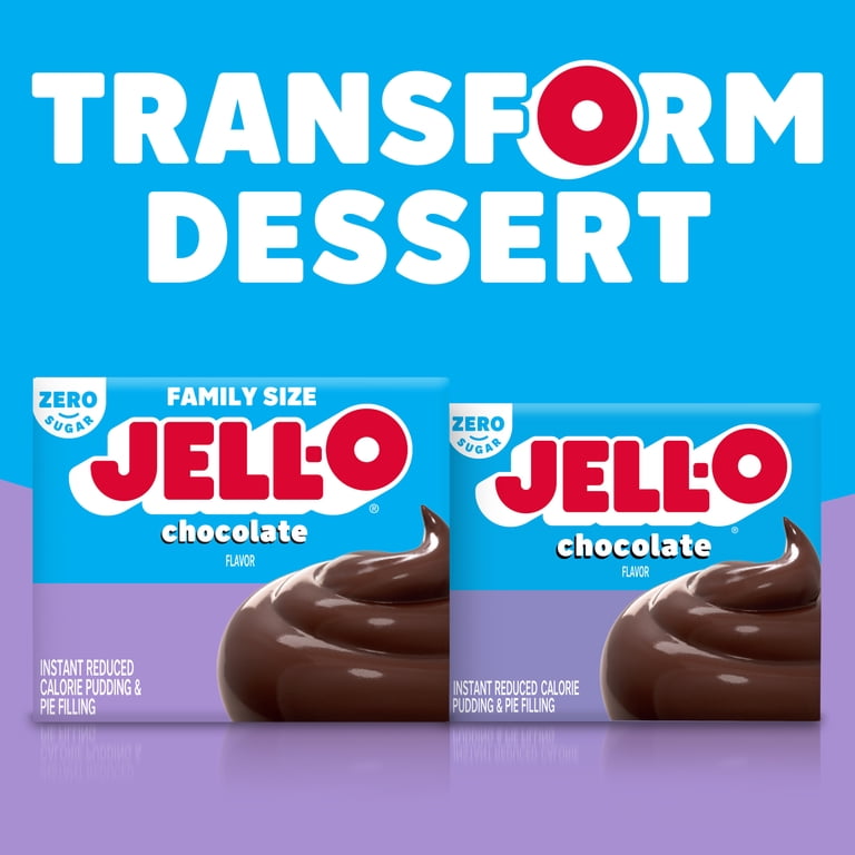 Jell-O Zero Sugar Chocolate Mix Pudding & Pie Filling, Reduced