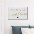 thumbnail image 3 of Wynwood Studio Typography and Quotes Wall Art Canvas Prints 'This Home Has Grateful Hearts' Inspirational Quotes and Sayings - Gold, White, 3 of 5