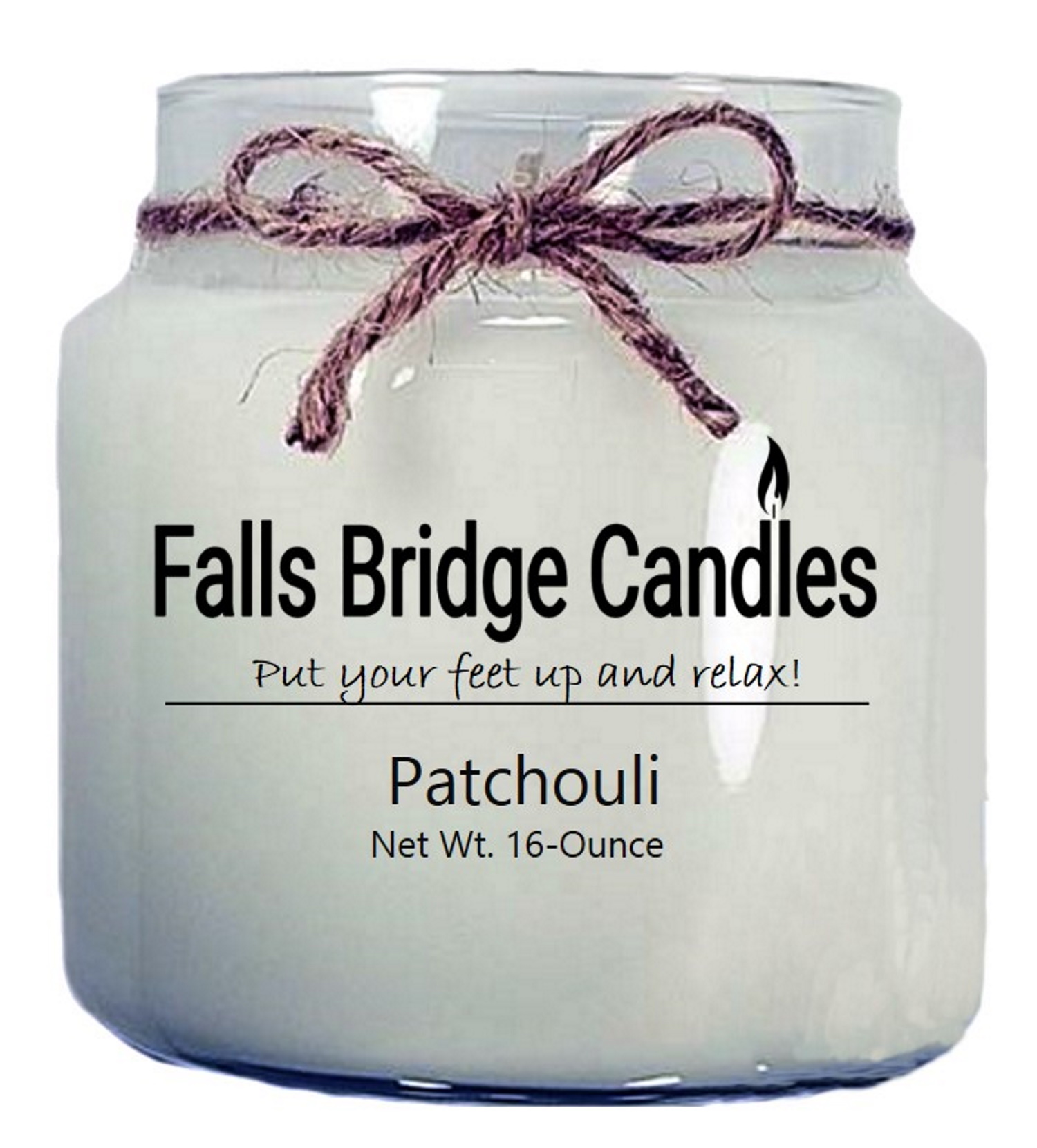 Falls Bridge Candles Patchouli, 16 Ounce Scented Jar Candles