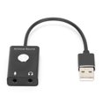 thumbnail image 2 of Adaptador de Audio USB estéreo externo 3 en 1 compatible con escuchar, decir voz, tarjeta de sonido puro para Windows, Linux, OS X, 2 of 8