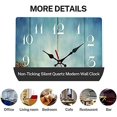 thumbnail image 5 of Ocean Wooden Wall Clock Silent Non Ticking Summer Sea Shell Wood Blue Beach Vintage Square Rustic Coastal Decor Home Kitchen Living Room Office Batte, 5 of 7