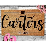 Personalized Welcome Mat Custom Doormat Family Name Doormat Last Name Door Mat Wedding Gift Newlywed Gift Housewarming Gift First Home Decoration 24 x 16 Inch