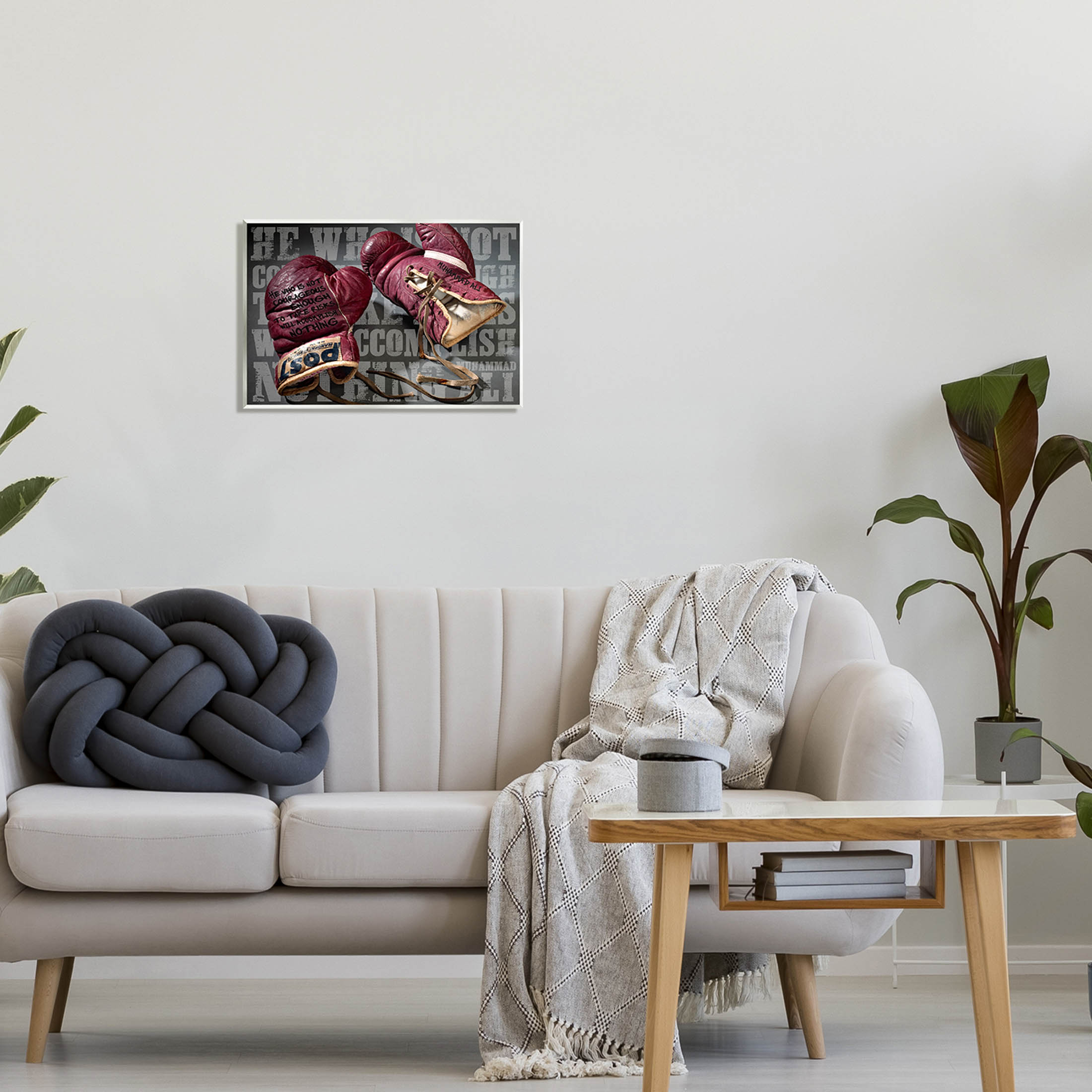 He Who Is Not Courageous Boxing Phrase Sports Graphic Art Unframed Art Print Wall Art