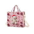thumbnail image 2 of Corduroy Tote Bag for Women Shoulder Handbags Fashion Ladies Purses Satchel Messenger Bags Teddy Bear M, 2 of 8