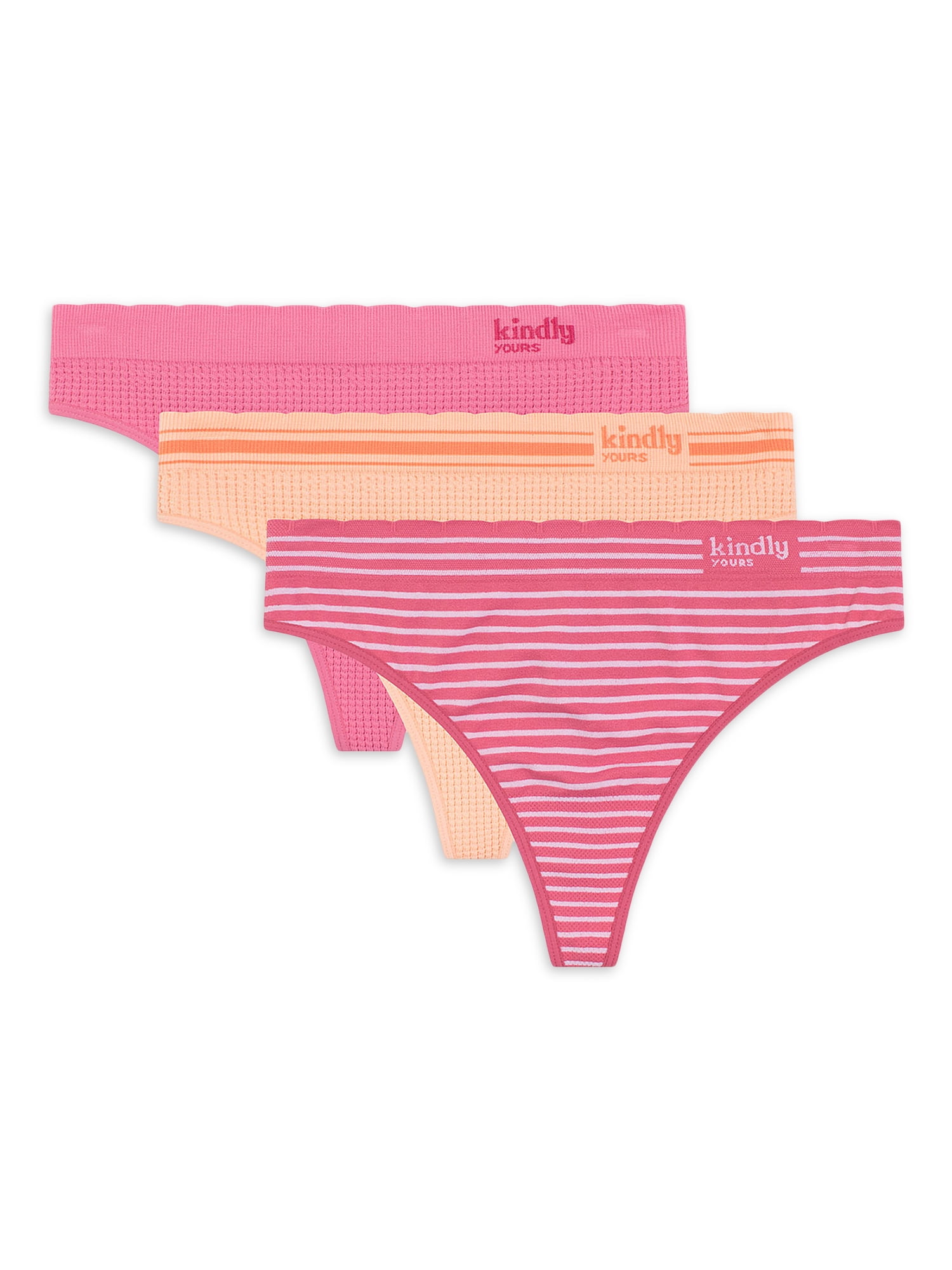 Kindly Yours Sustainable Seamless Thong Panties, (Women's), 3-Pack