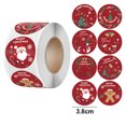 thumbnail image 2 of Rollo de pegatinas navideñas, 500 piezas, etiquetas circulares navideñas, etiquetas decorativas para sobres, tarjetas, cajas de regalo, 2 of 5